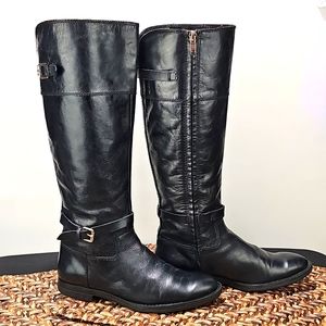 Enzo Angiolini "eero" Tall Black Leather Riding Boots